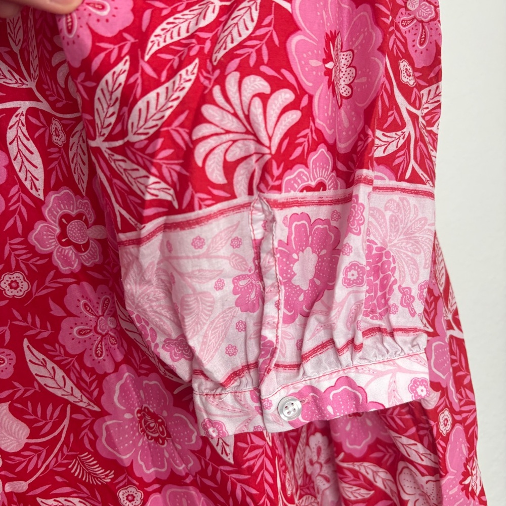 Talbots Floral Blouse in Red and Pink - Picture 7 of 9